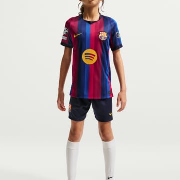 Kids Replica Nike Barcelona Home Jersey 26/27