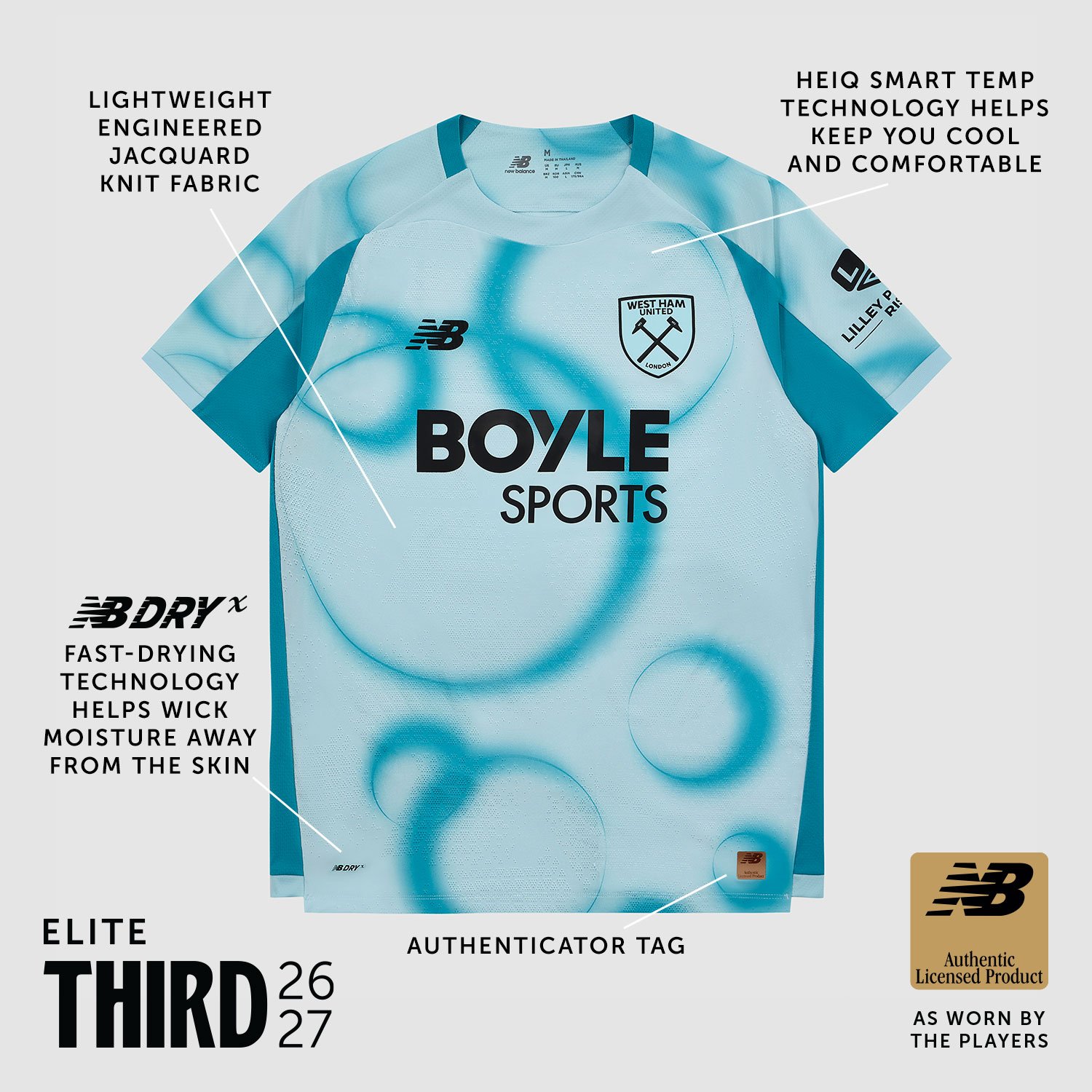 Men's Authentic New Balance West Ham United Third Jersey 26/27 - Image 4