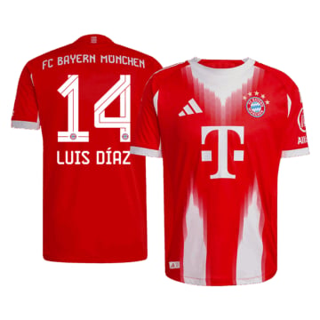 Men's Authentic adidas Bayern Munich Home Jersey 25/26 LUIS DÍAZ #14
