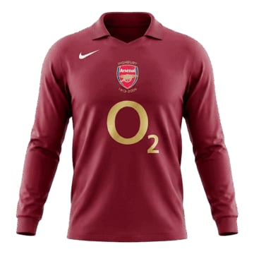 Men's Replica Nike Arsenal Home Long Sleeve Jersey 05/06