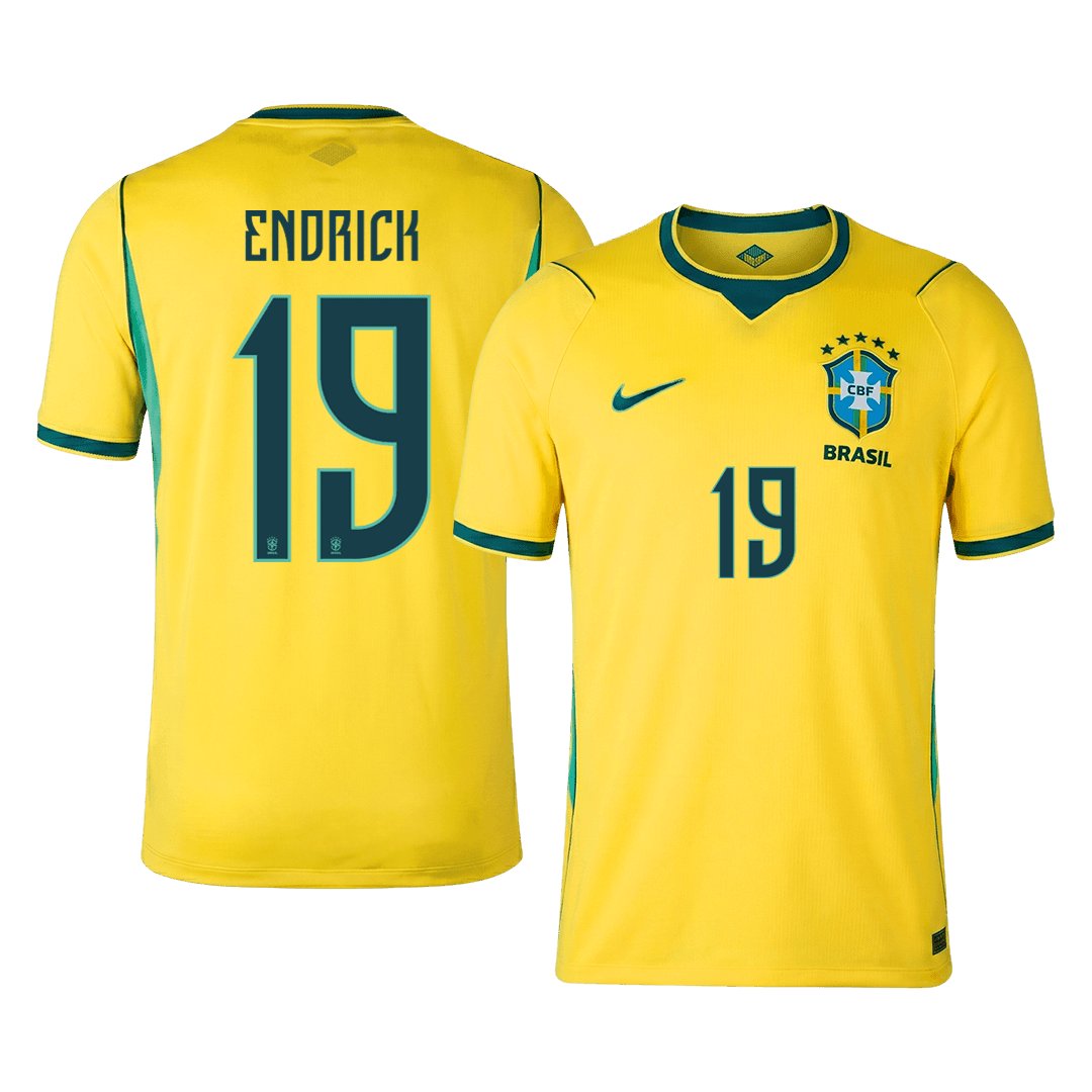 Men's Replica Nike Brazil Home Jersey 2026 ENDRICK #19