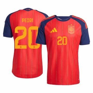 Men's Authentic adidas Spain Home Jersey 2026 PEDRI #20