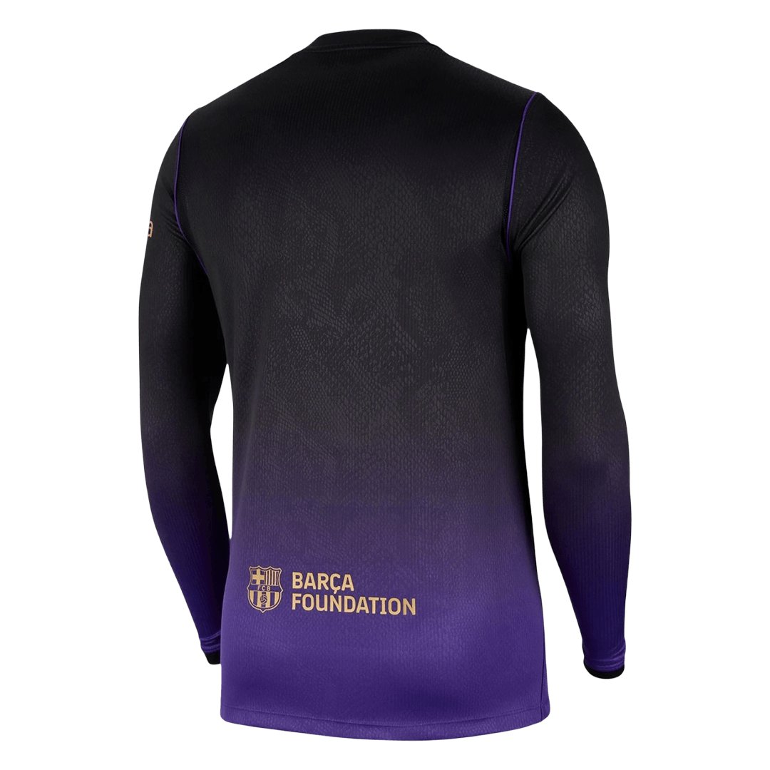 Men's Replica Nike Barcelona Away Long Sleeve Jersey 26/27 - Image 2