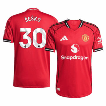 Men's Authentic adidas Manchester United Home Jersey 25/26 ŠEŠKO #30