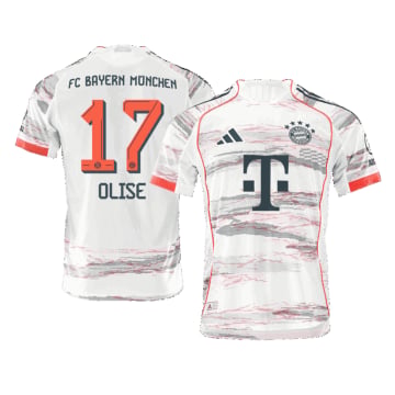 Men's Authentic adidas Bayern Munich Away Jersey 25/26 OLISE #17
