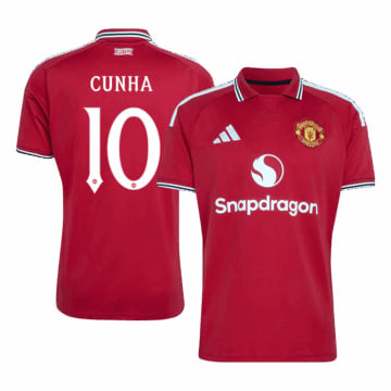Men's Replica adidas Manchester United Home Jersey 26/27 CUNHA #10