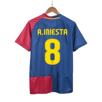 Men's Barcelona A.INIESTA #8 Home Jersey 08/09