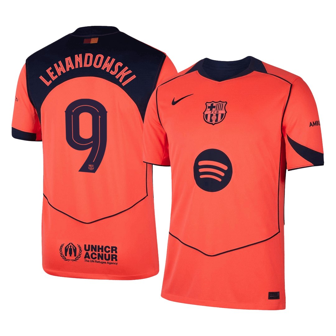 Men's Barcelona LEWANDOWSKI #9 Third Jersey 25/26