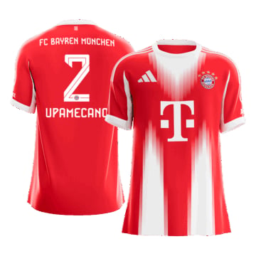 Men's Replica adidas Bayern Munich Home Jersey 25/26 UPAMECANO #2