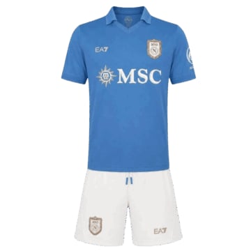 Kids Replica Ea7 Napoli Home Kit 26/27