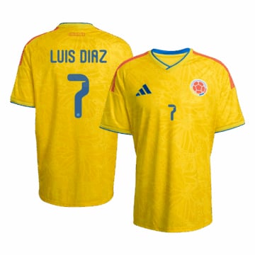 Men's Replica adidas Colombia Home Jersey 2026 LUIS DíAZ #7