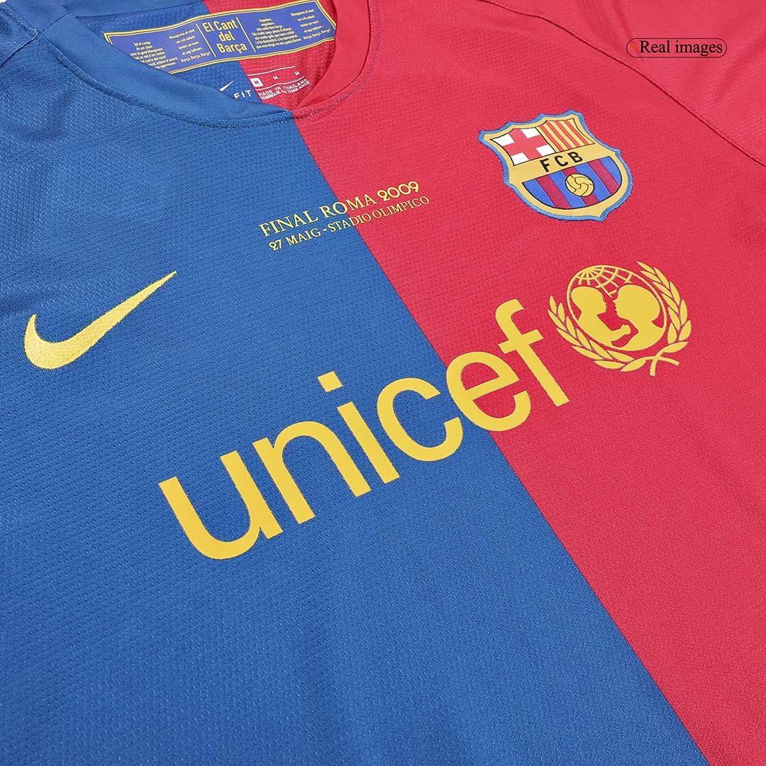 Men's Replica Nike Barcelona Home Long Sleeve Jersey 08/09 - Image 6