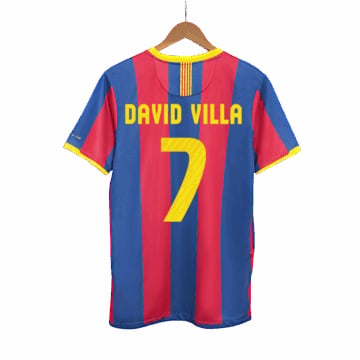 Men's Replica Nike Barcelona Home Jersey 10/11 DAVID VILLA #7