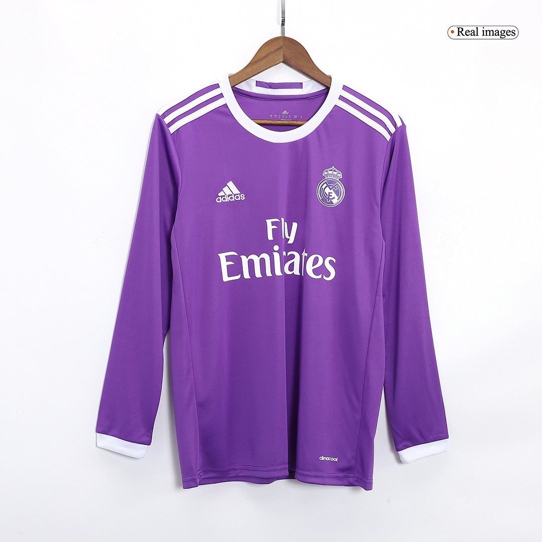 Men's Replica adidas Real Madrid Away Long Sleeve Jersey 16/17 BENZEMA #9 - Image 2
