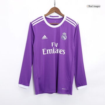 Men's Replica adidas Real Madrid Away Long Sleeve Jersey 16/17