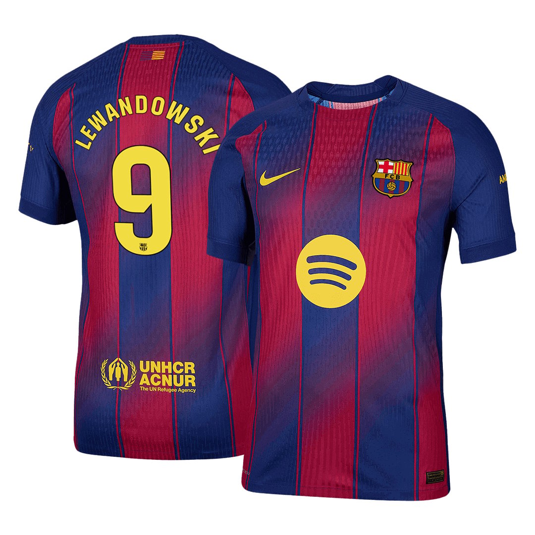 Men's Barcelona LEWANDOWSKI #9 Home Player Version Jersey 25/26