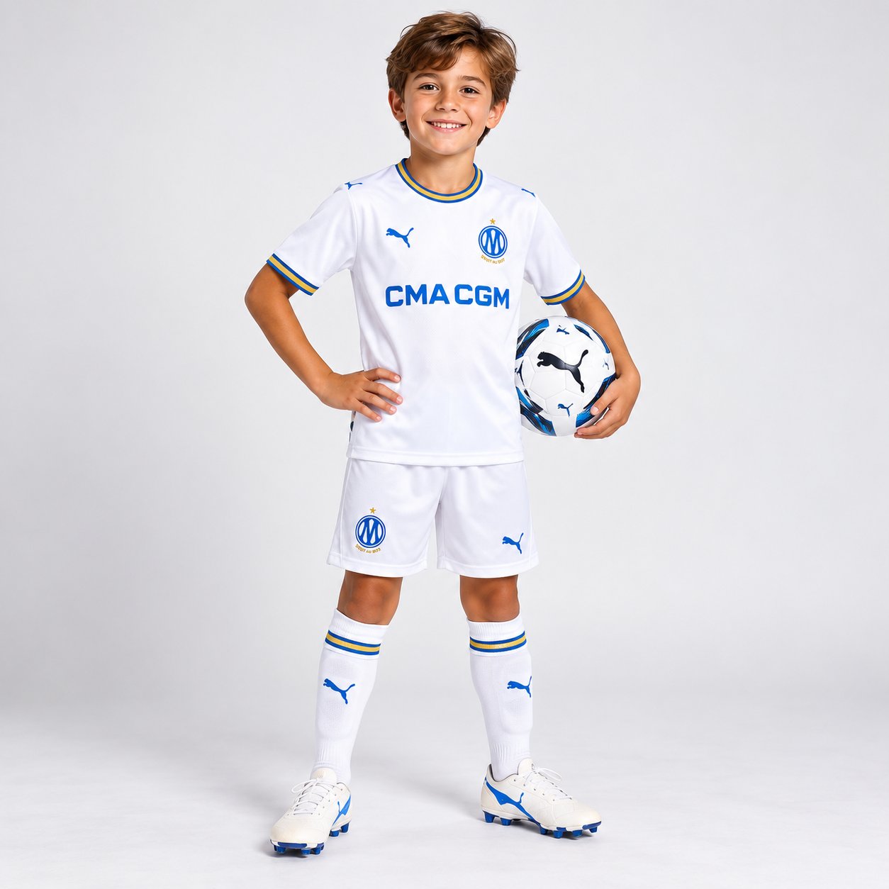 Kid's Olympique Marseille Home Kit 26/27 - Image 2