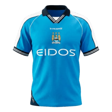 Men's Replica Le Coq Sportif Manchester City Home Jersey 99/01