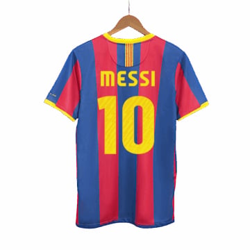 Men's Replica Nike Barcelona Home Jersey 10/11 MESSI #10