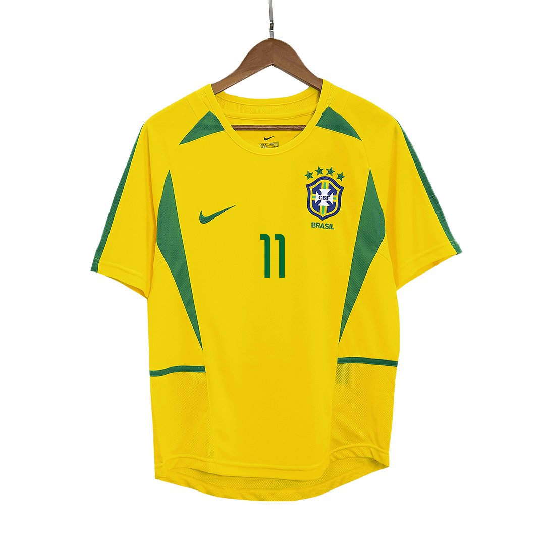 Men's Brazil RONALDINHO #11 Home Jersey 02/03 - Image 2