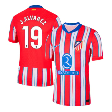 Men's Authentic Nike Atletico de Madrid Home Jersey 24/25 J.ALVAREZ #19