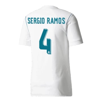 Men's Replica adidas Real Madrid Home Jersey 17/18 SERGIO RAMOS #4