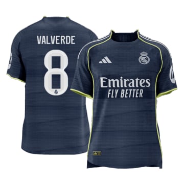 Men's Real Madrid VALVERDE #8 Away Player Version Jersey 25/26