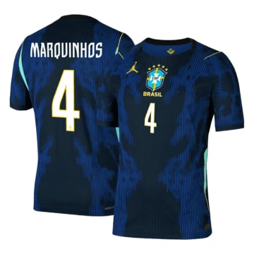 Men's Brazil MARQUINHOS #4 Away Player Version Jersey 2026