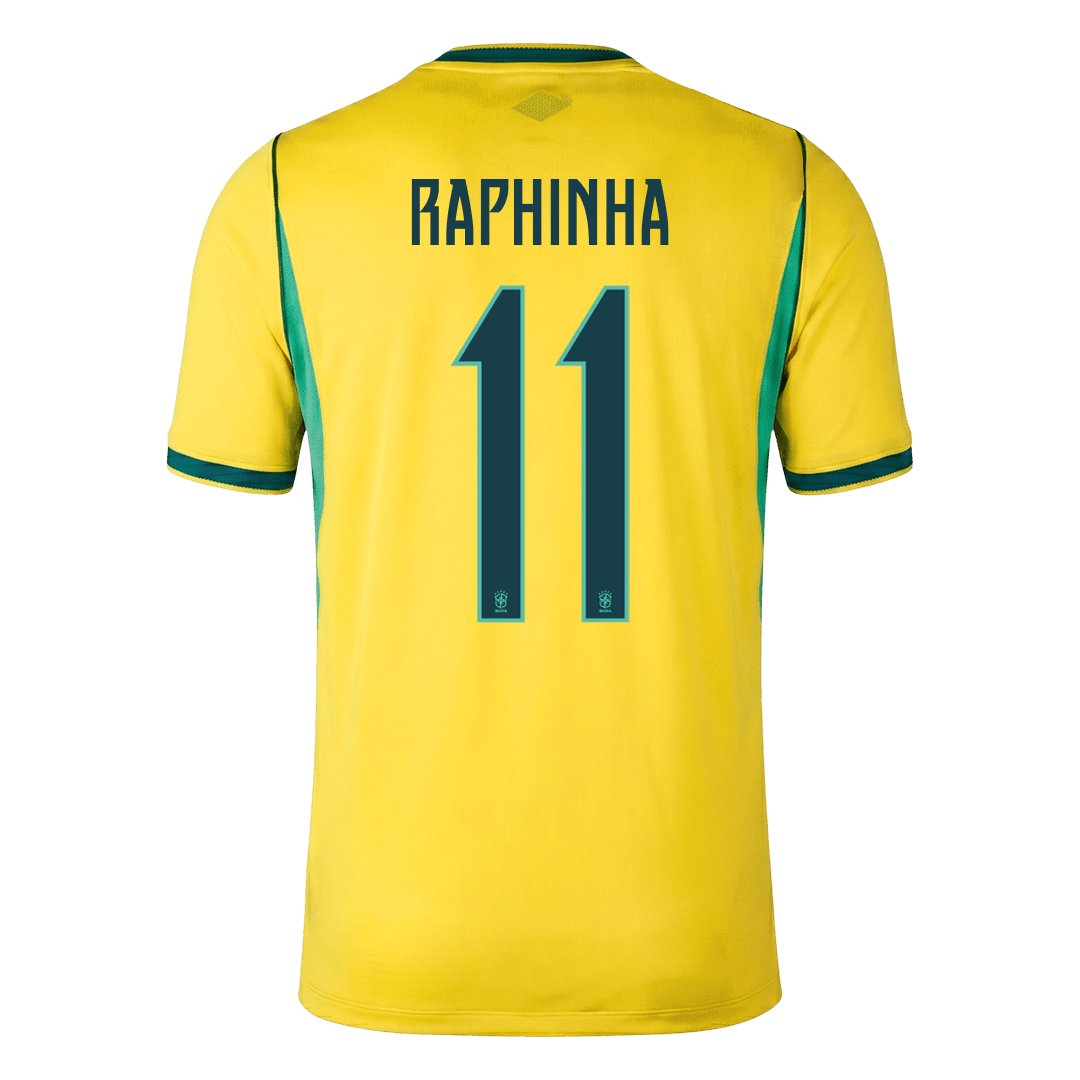Men's Replica Nike Brazil Home Jersey 2026 RAPHINHA #11 - Image 2