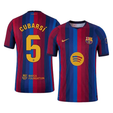 Men's Authentic Nike Barcelona Home Jersey 26/27 CUBARSÍ #5