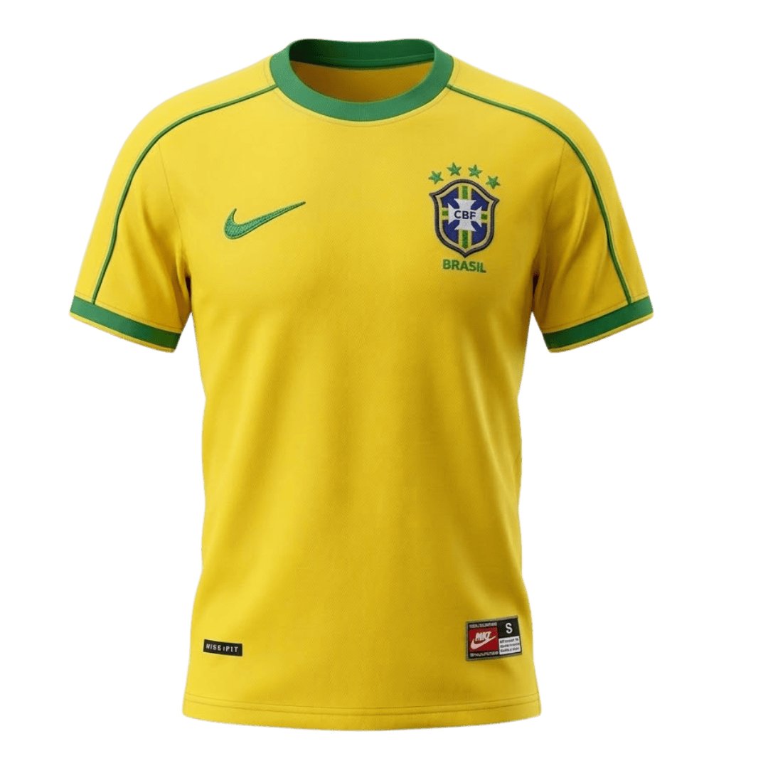 Men's Replica Nike Brazil Home Jersey 1998