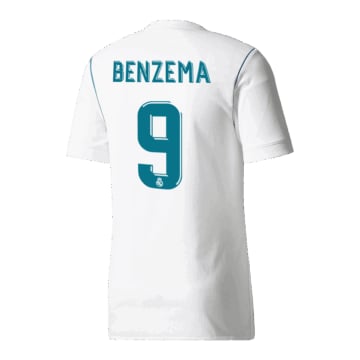 Men's Replica adidas Real Madrid Home Jersey 17/18 BENZEMA #9