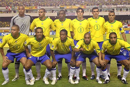 Men's Replica Nike Brazil Home Jersey 2004 - Image 9