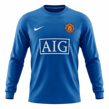 Men's Replica Nike Manchester United Third Long Sleeve Jersey 08/09