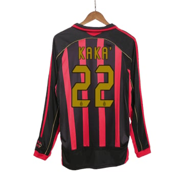 Men's Replica adidas AC Milan Home Long Sleeve Jersey 06/07 KAKA' #22