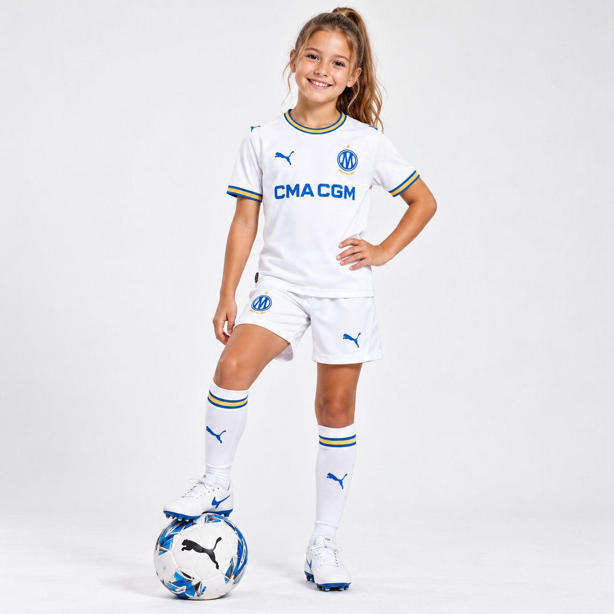 Kid's Olympique Marseille Home Kit 26/27 - Image 3
