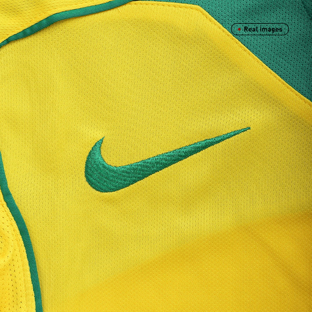 Men's Replica Nike Brazil Home Jersey 2004 - Image 4