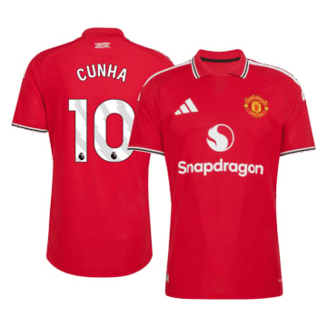 Men's Authentic adidas Manchester United Home Jersey 26/27 CUNHA #10
