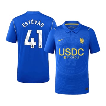 Men's Replica Nike Chelsea FC Home Jersey 26/27 ESTÊVÃO #41