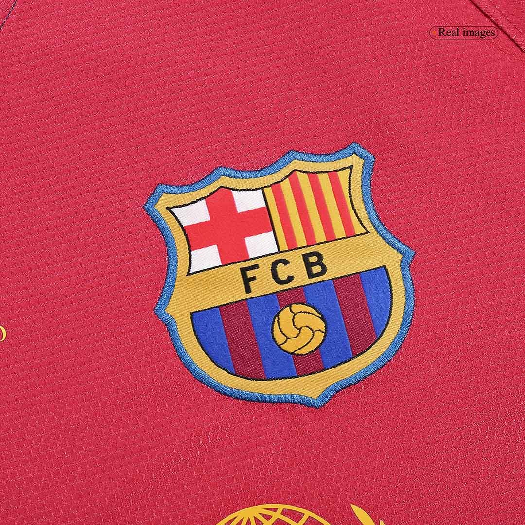 Men's Replica Nike Barcelona Home Long Sleeve Jersey 08/09 - Image 5