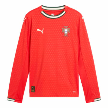 Men's Replica Puma Portugal Home Long Sleeve Jersey 2025
