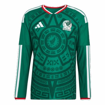 Men's Authentic adidas Mexico Home Long Sleeve Jersey 2026