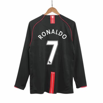 Men's Replica Nike Manchester United Away Long Sleeve Jersey 07/08 RONALDO #7