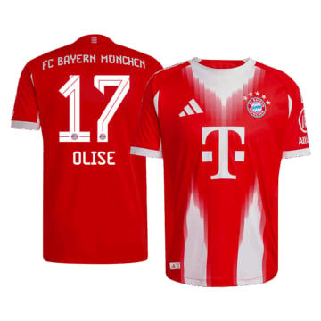 Men's Authentic adidas Bayern Munich Home Jersey 25/26 OLISE #17