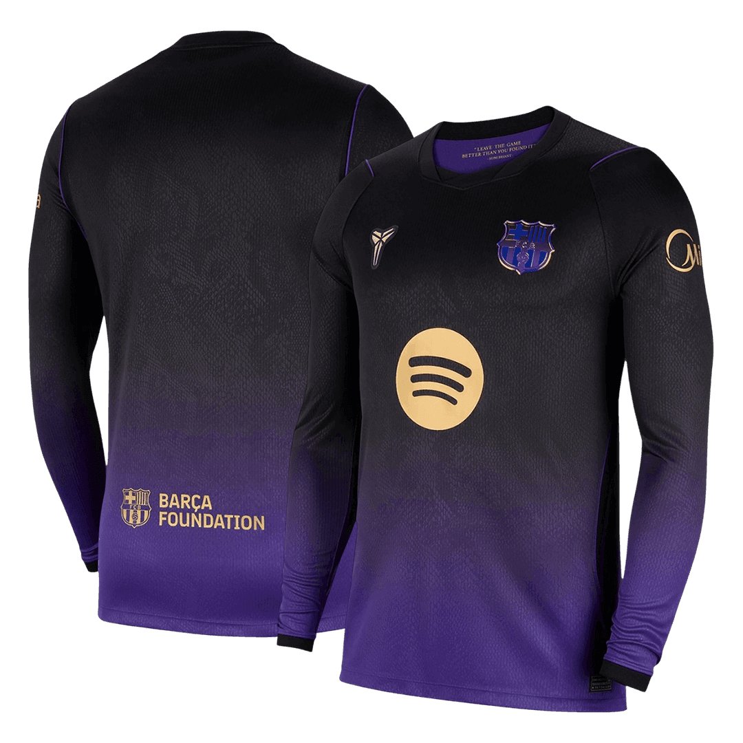 Men's Replica Nike Barcelona Away Long Sleeve Jersey 26/27 - Image 3