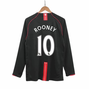 Men's Replica Nike Manchester United Away Long Sleeve Jersey 07/08 ROONEY #10