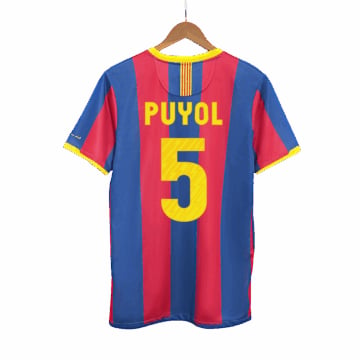 Men's Replica Nike Barcelona Home Jersey 10/11 PUYOL #5