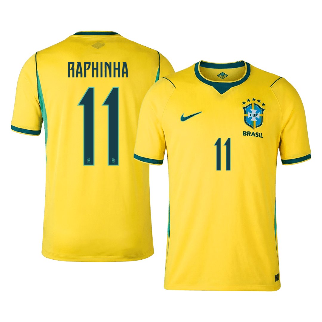 Men's Replica Nike Brazil Home Jersey 2026 RAPHINHA #11