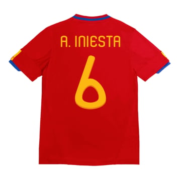 Men's Replica adidas Spain Home Jersey 2010 A. INIESTA #6