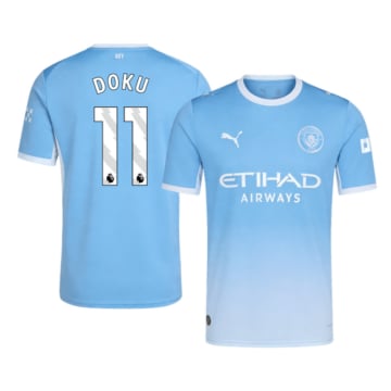 Men's Replica Puma Manchester City Home Jersey 26/27 DOKU #11